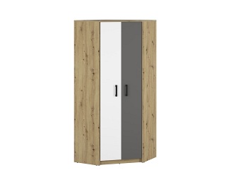 Szafa FINI 13 Biały/Szary/Dąb