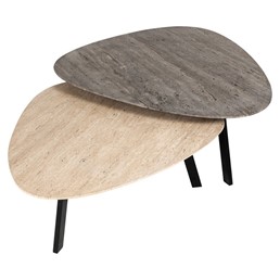 Zestaw Stolików Kawowych SPENCER 95x85cm Beżowy