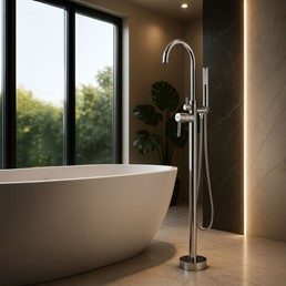 Bateria Wannowa Podłogowa LUNGO Chrom