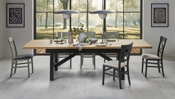 Stół Rozkładany FIESTA (200-280)x100 cm Dąb Naturalny/Czarny