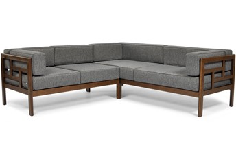 Narożnik Ogrodowy EDEN 5 Osobowy Brązowy/Grafitowy