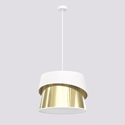 Lampa Wisząca CANVA 1 Biały/Złoty