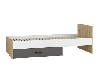 Łóżko FINI 09 Biały/Szary/Dąb