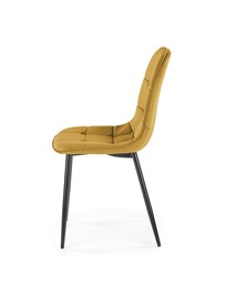 Krzesło K417 Velvet Czarny/Musztardowy