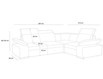 Narożnik CONTINENTAL S Grafit z Funkcją Spania I Grupa Tkanin