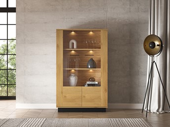 Witryna MODESTO 03 Dąb Stylowy/Czarny 2D