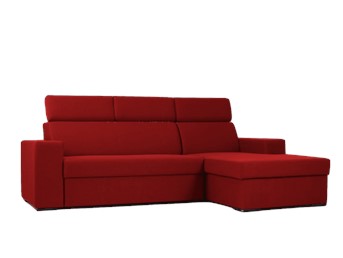 Narożnik Rozkładany Atlantica P 250x160 Krwista Czerwień/Orzech