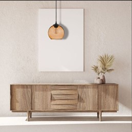 Lampa Wisząca MADEIRA 1L Czarny/Brązowy