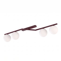 Lampa Sufitowa NATON 4 Burgundowy/Opal