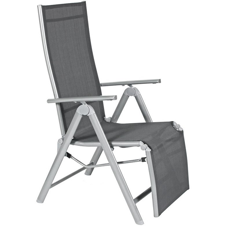 Leżak ogrodowy z podnóżkiem LAGUNA 7 srebrny